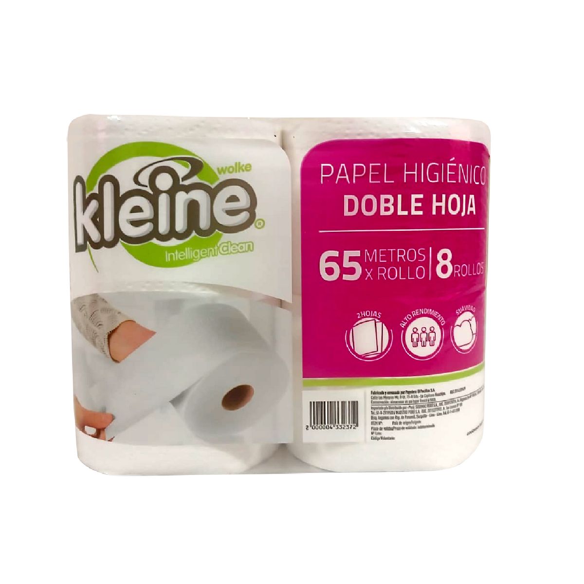 KLEINE WOLKE - Papel Higiénico Hoja Sencilla Kleine X8 Rollos 65M