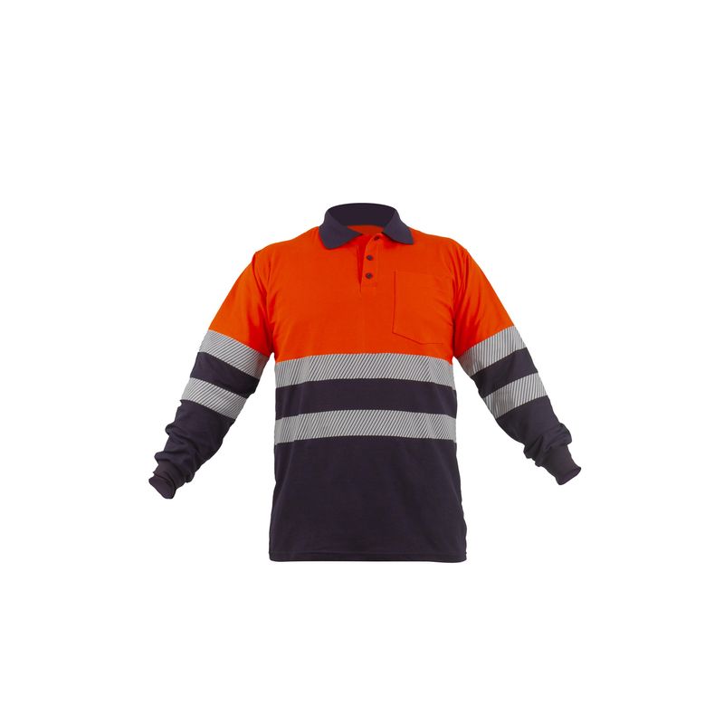 GENERICO - Camisero Cinta Refl Ade Y Atr Naranja C Azul L