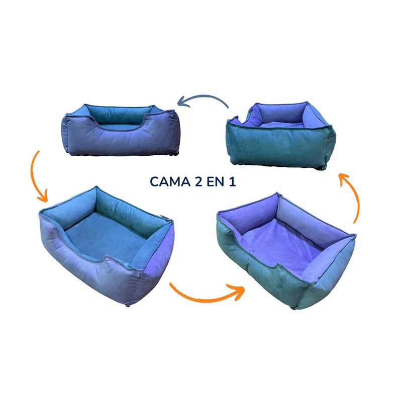 PETIZOOS - Cama Reversible para Perro L Gris/Lila