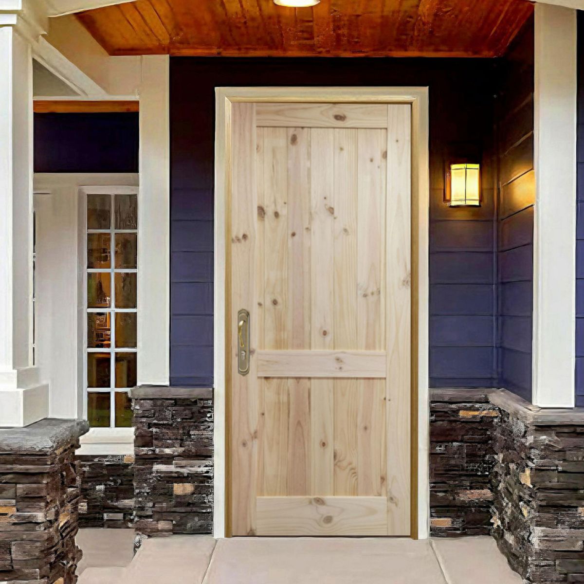 DIMFER - Puerta de madera Principal Petra Pino Fj 42x850x2070