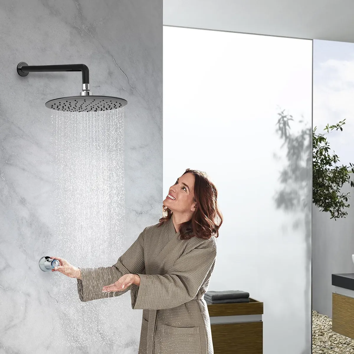 METUSA - Salida de Ducha Española Redondo Negro