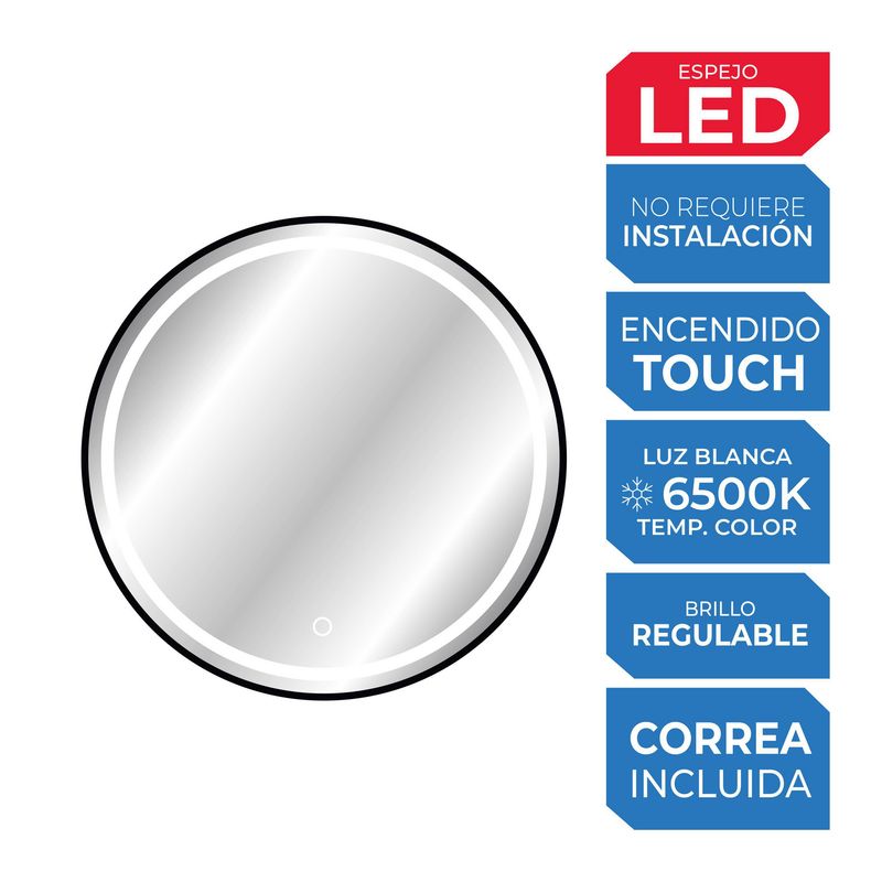 AMERICAN FURNITURE - Espejo LED con Correa