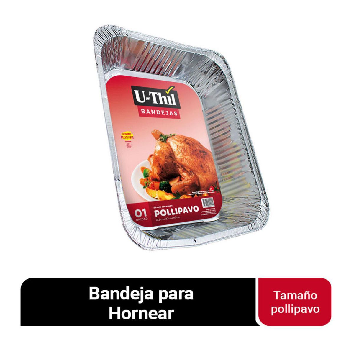 U THIL - Bandeja Rectangular para Hornear Pollipavo