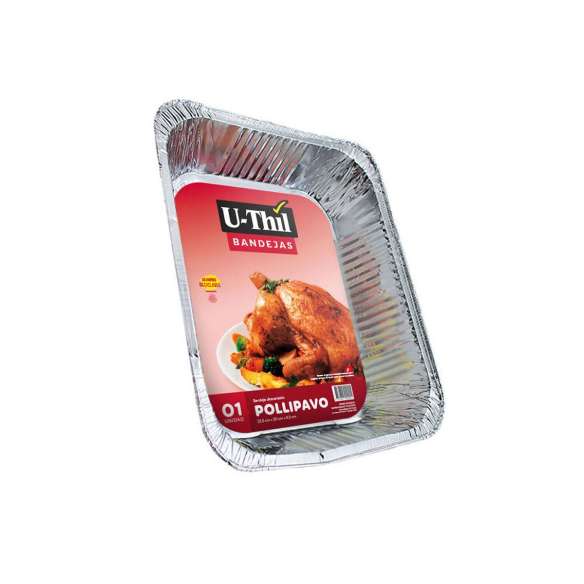 U THIL - Bandeja Rectangular para Hornear Pollipavo