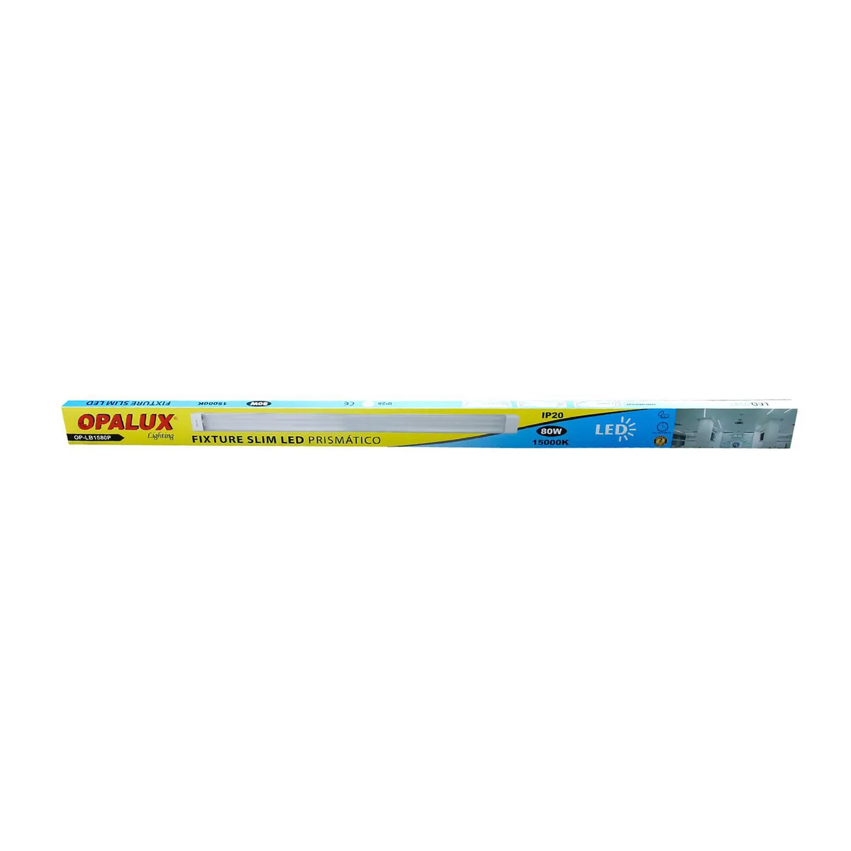 OPALUX - Fixture Slim LED Prismático 80W 120cm