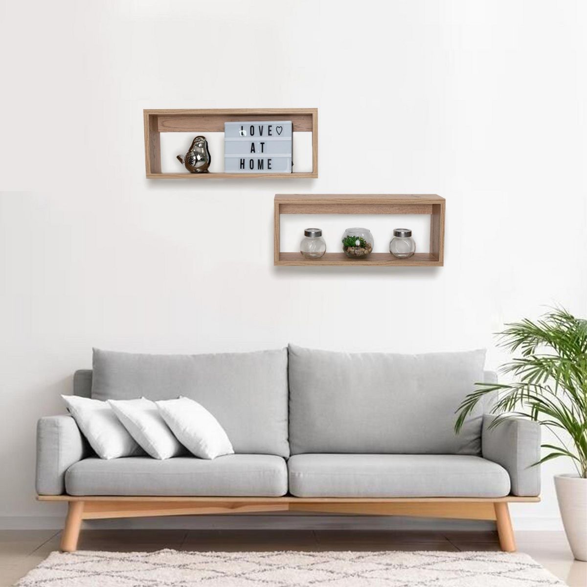 TUHOME - Set 2 Repisas Duo - Rovere