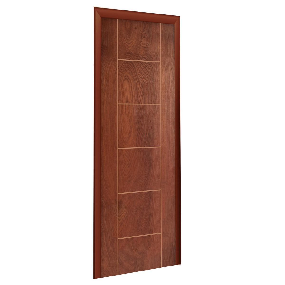 DIMFER - Combo Puerta Interior MDF Ópera Cedro Africano + Marco Teñido Cedro 30 x 59 x 2120 mm