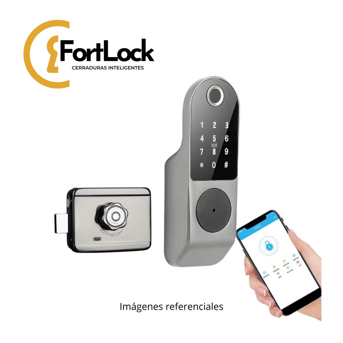  - Cerradura Inteligente Fortlock Exterior 909 Lite Tipo Rim 5 Modos De Apertura