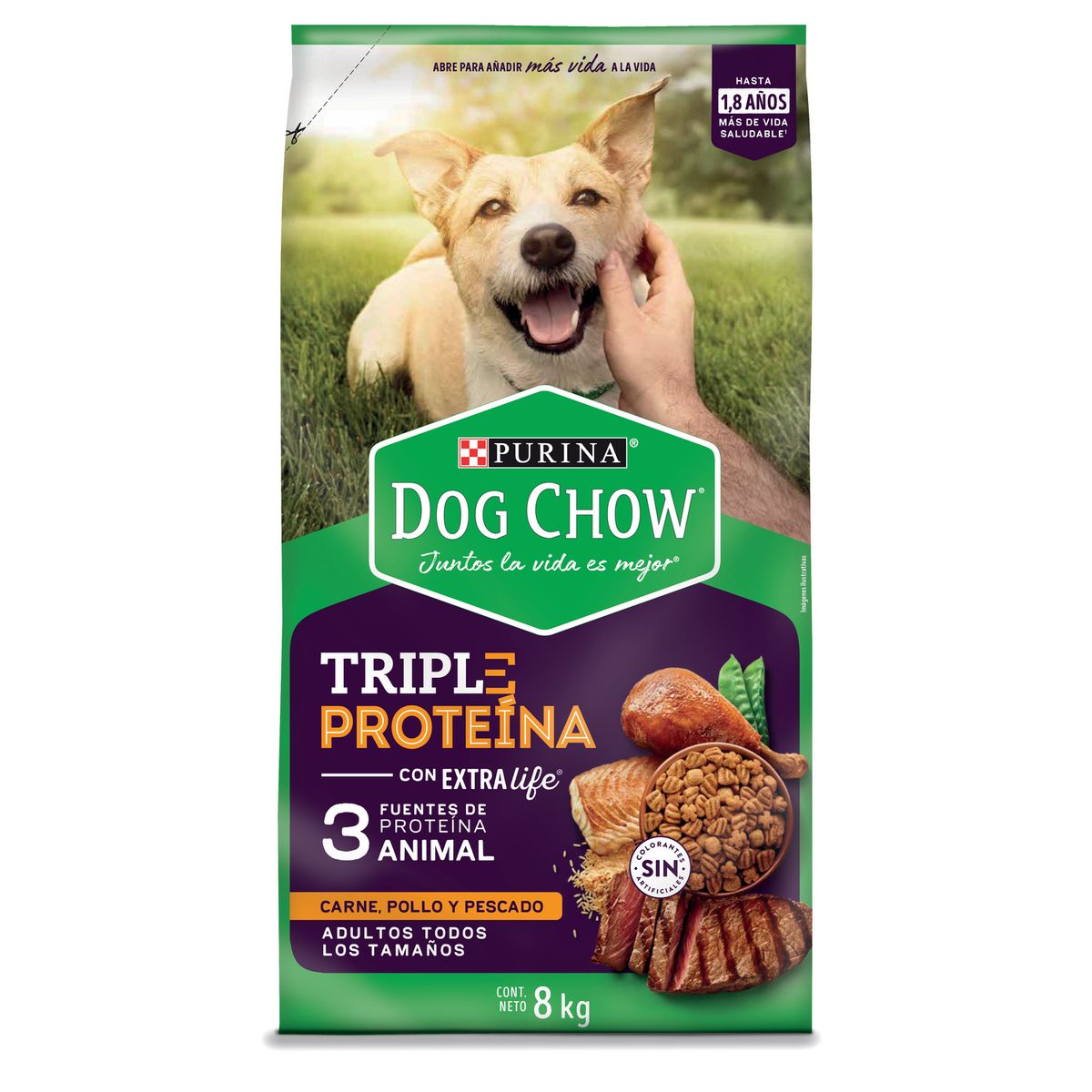 DOG CHOW - Dog Chow Adulto Triple Proteína 8Kg