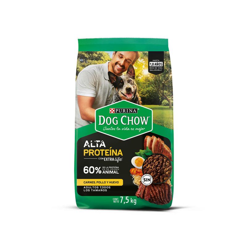 DOG CHOW - Adultos Todos los Tamaños Alta Proteína 7.5kg
