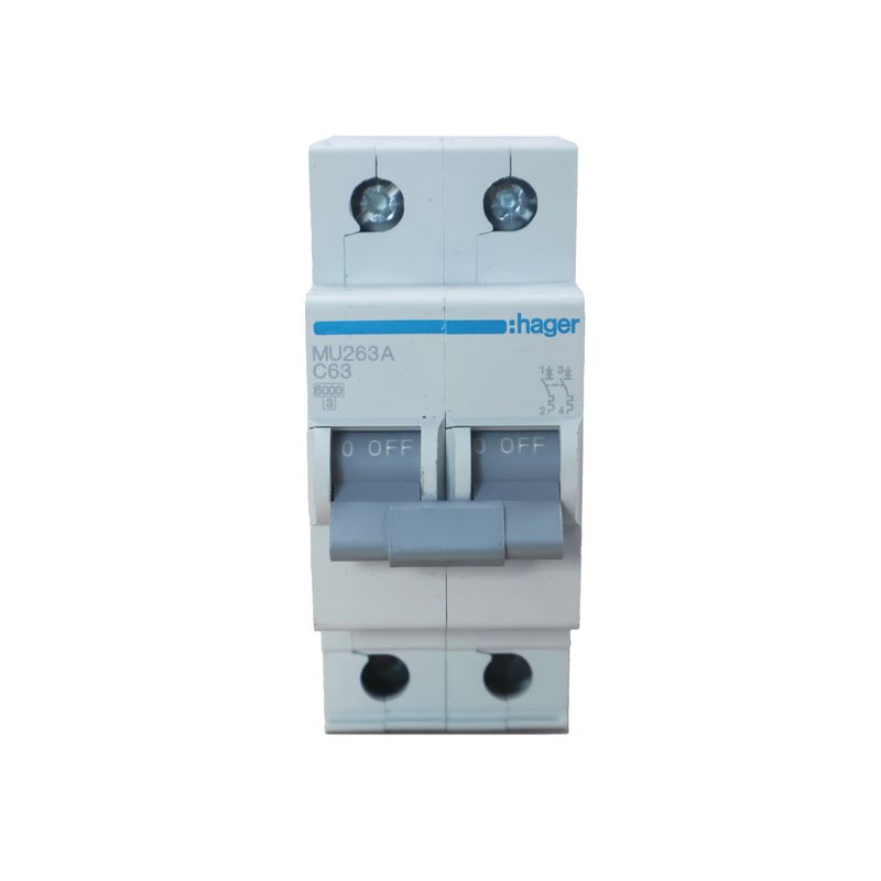HAGER - Interruptor Termomagnética 2 polos x 63A