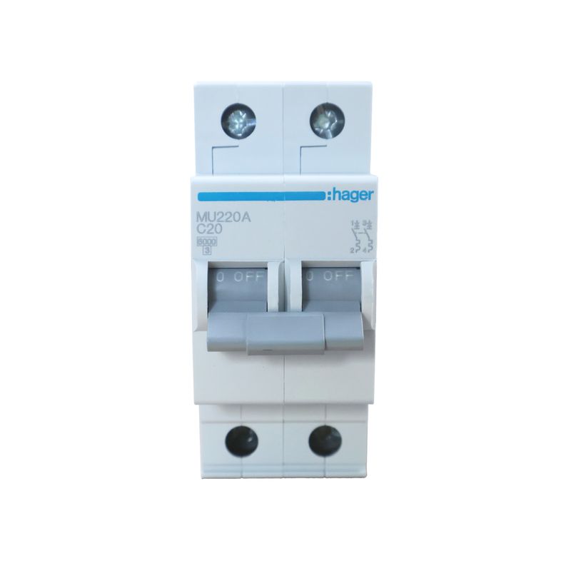 HAGER - Interruptor Termomagnética 2 polos x 20A