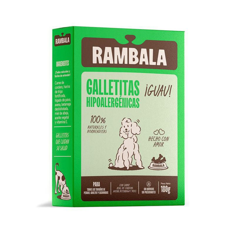 RAMBALA - Galletas Hipoalergénicas Naturales Todo los Tamaños 180gr