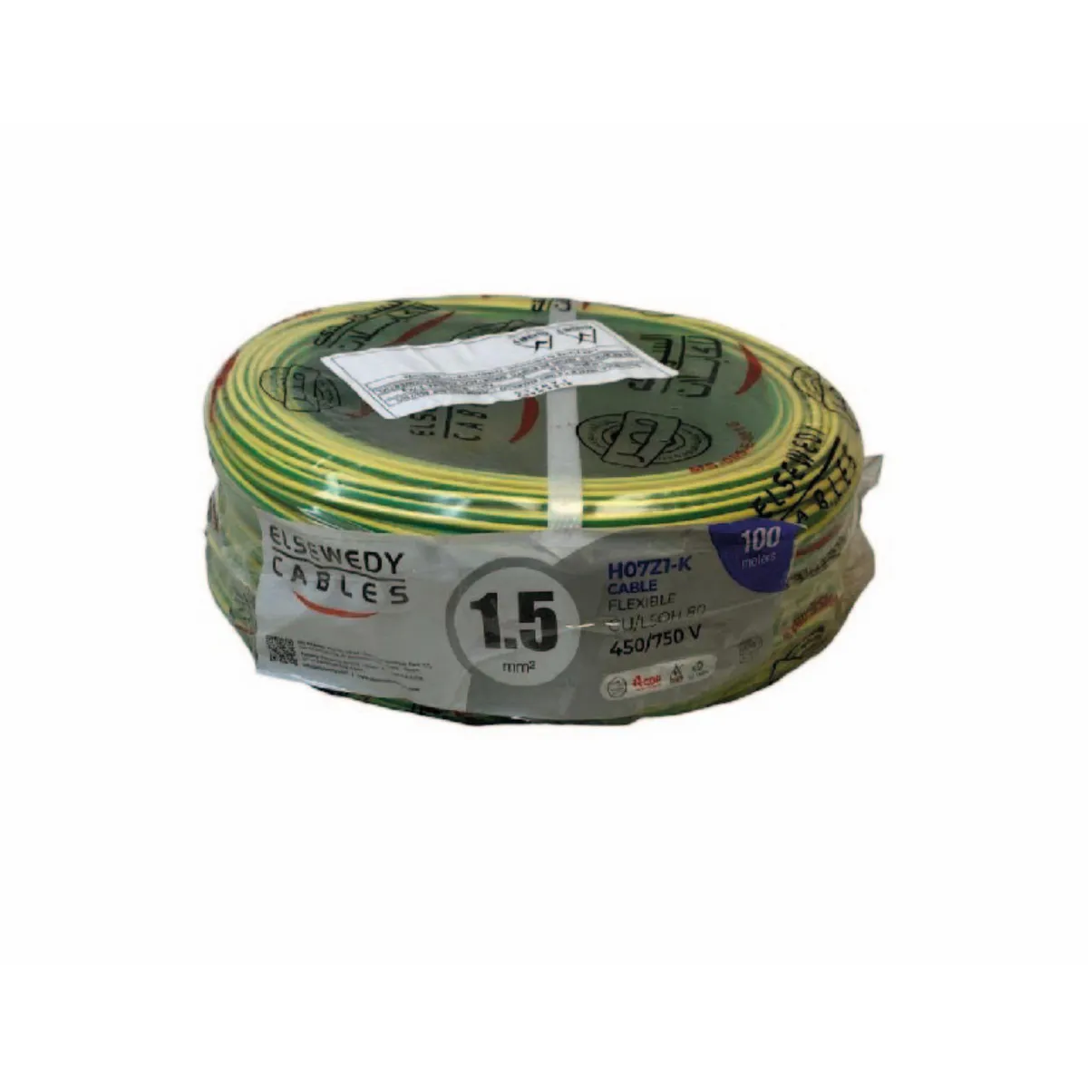 CHANG - Cable Libre de Halógeno LSOH 1.5mm2 80°C 750V C5 Verde/Amarillo