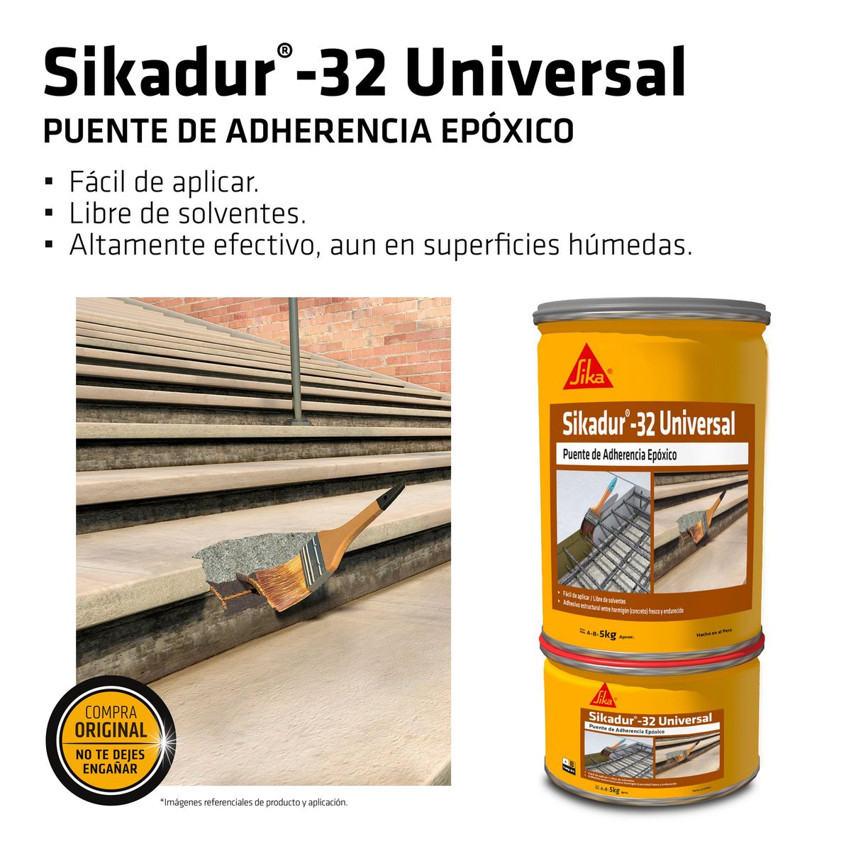 SIKA - Sika Sikadur-32 Universal | Adhesivo epóxico estructural para concreto y mortero 5 kg