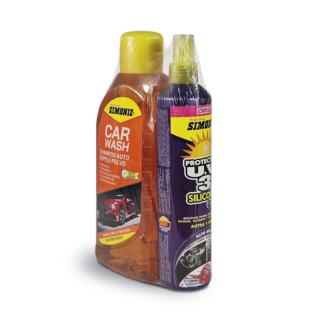 SIMONIZ - Shampoo Car Wash 1L + Silicona UV3 Chicle 300 ml
