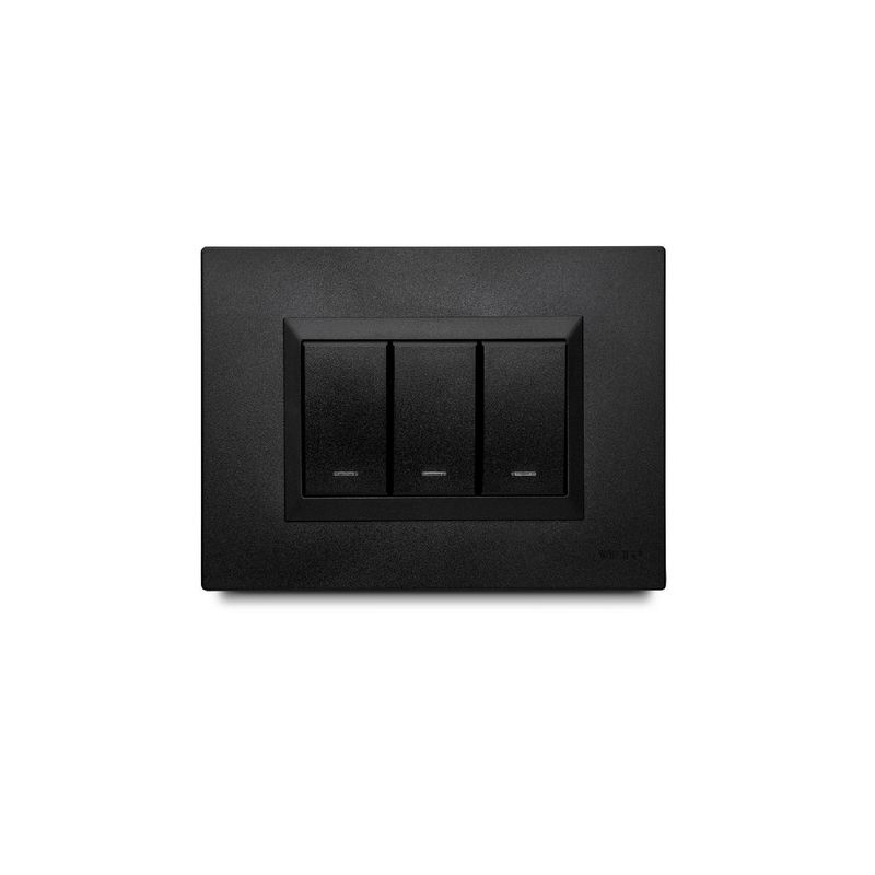 VETO - CONMUTADOR TRIPLE NEGRO PLU61856