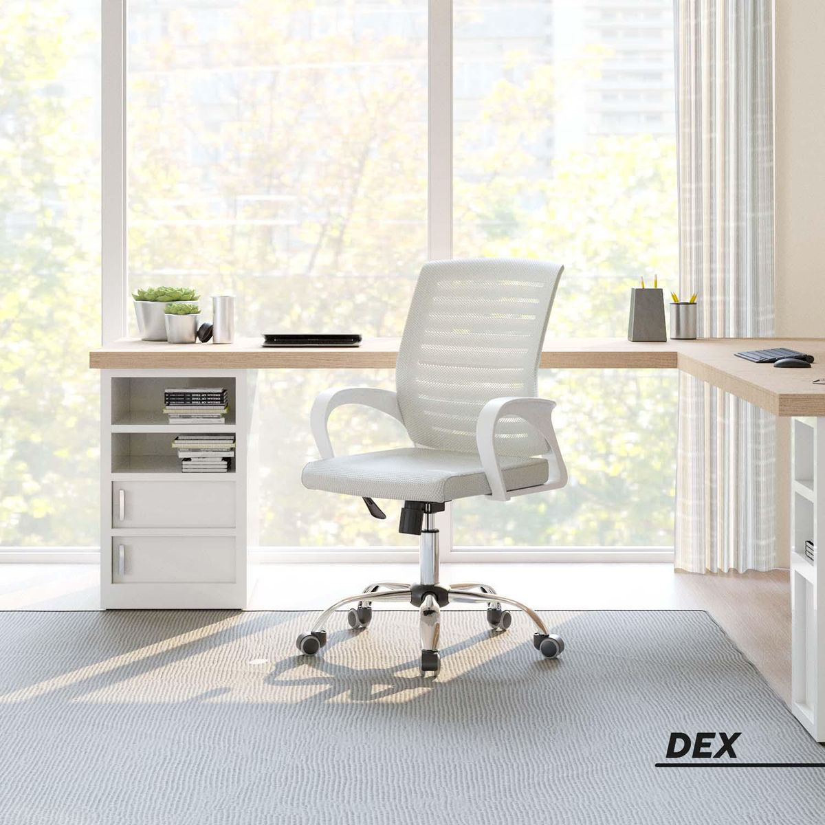 BONNO - Silla de Oficina Dex B Gris/Blanco