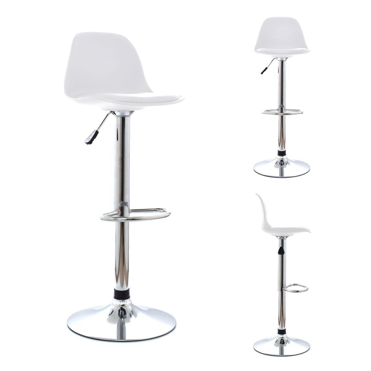 BONNO - Set x3 Banco Bar Giratorio Boat Blanco