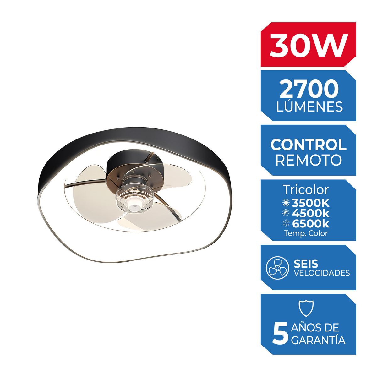 I LUMEN - Ventilador Onda Black