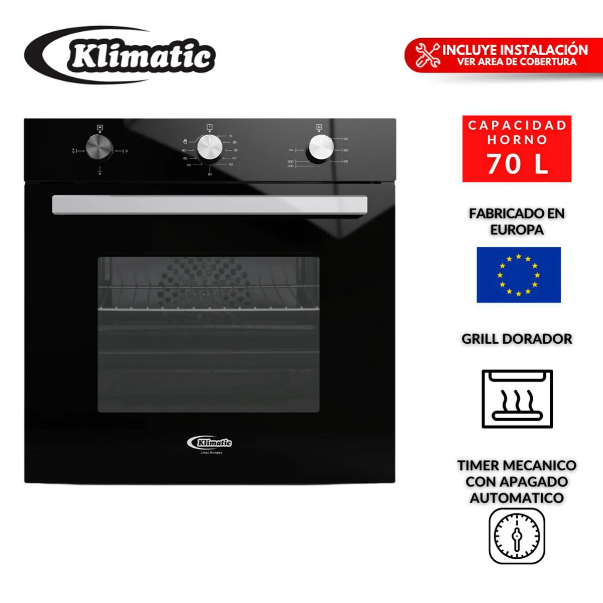 KLIMATIC - Horno Empotrable Eléctrico Berlin 70L