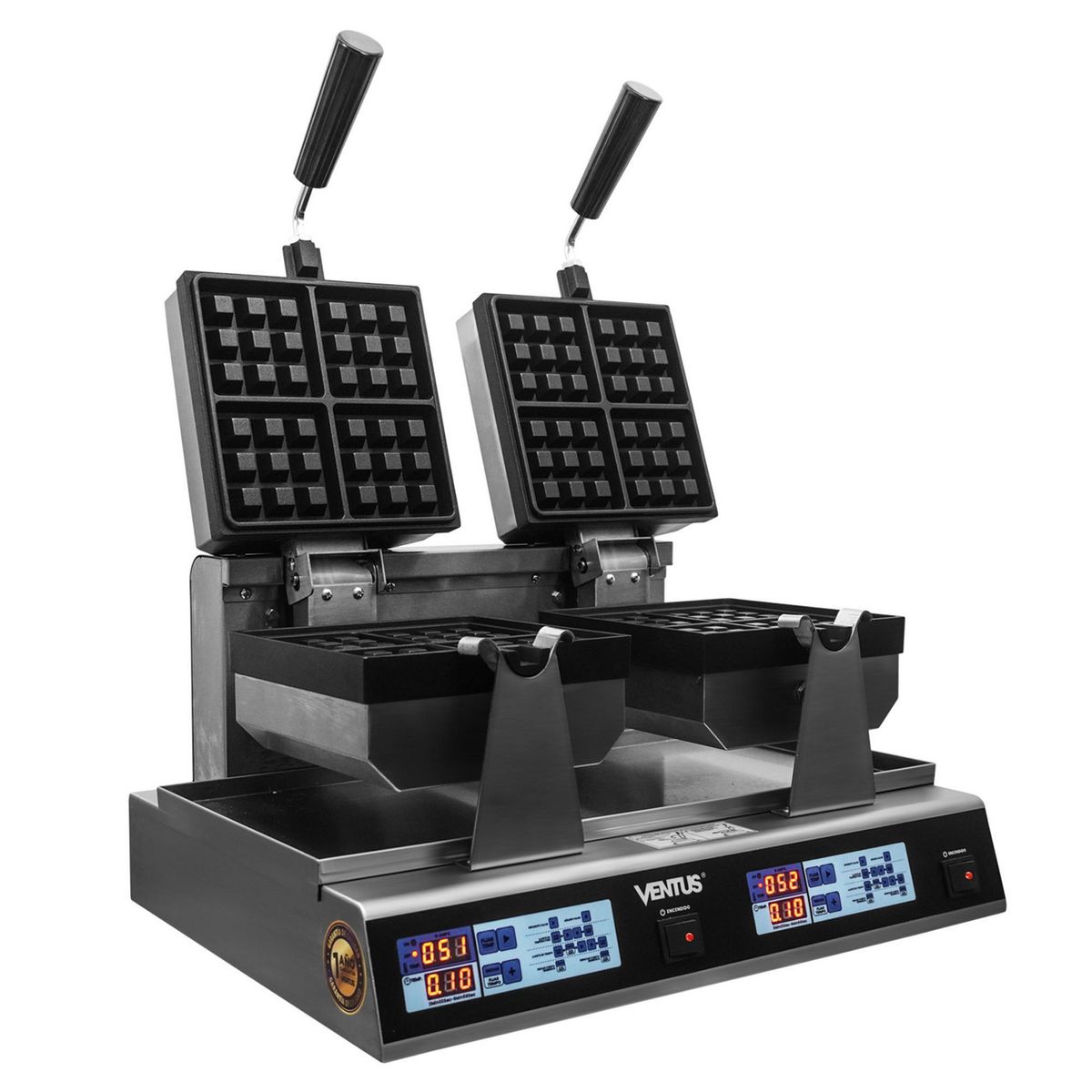 VENTUS - Wafflera Cuadrada Eléctrica Doble