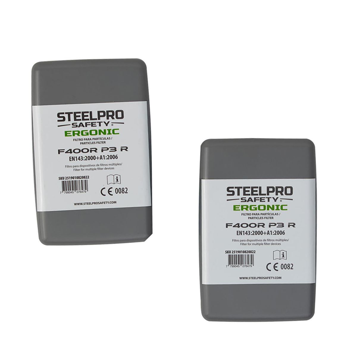  - Filtro Ergonic F400R P3 R Partículas Par Tipo Cartucho