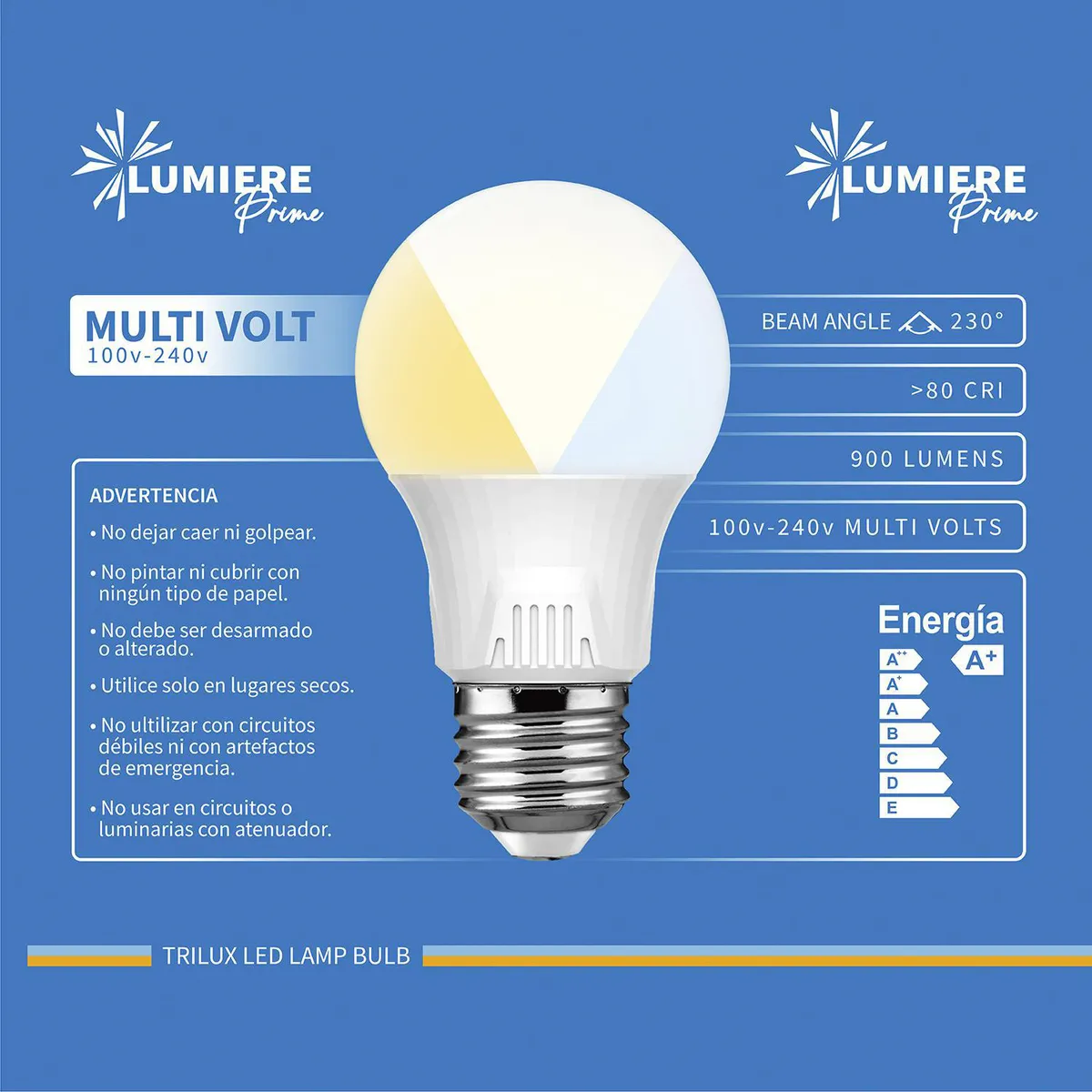 LUMIERE - Foco LED Tricolor 15W E27