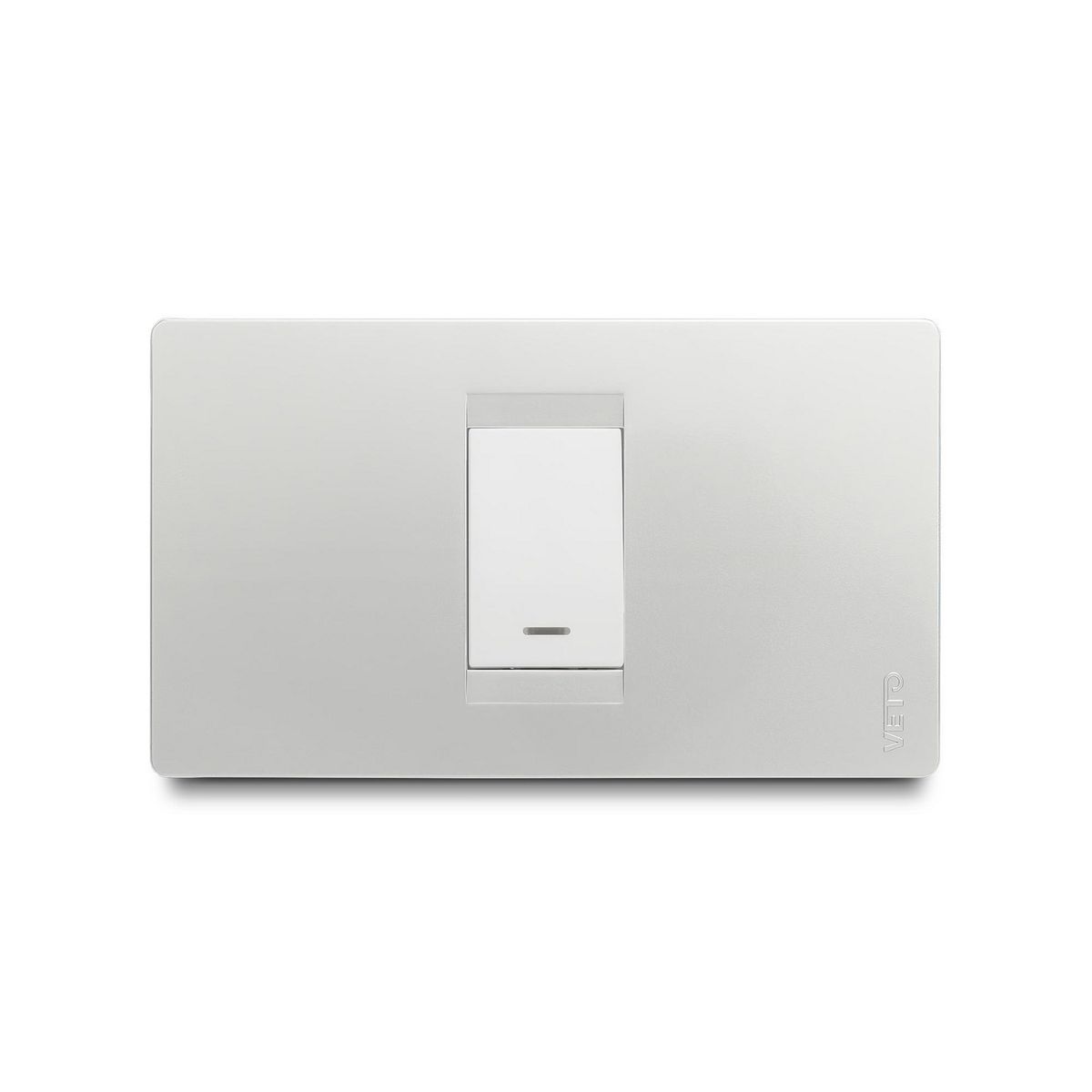 VETO - Conmutador Simple Luz Piloto Plata Pre31552