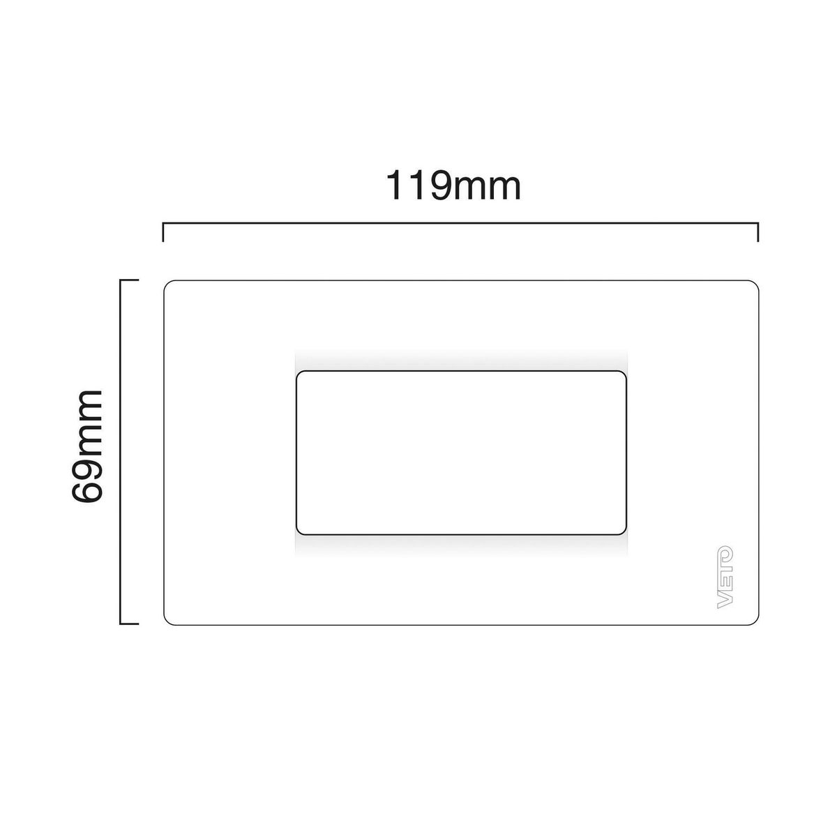 VETO - Conmutador Simple Luz Piloto Plata Pre31552