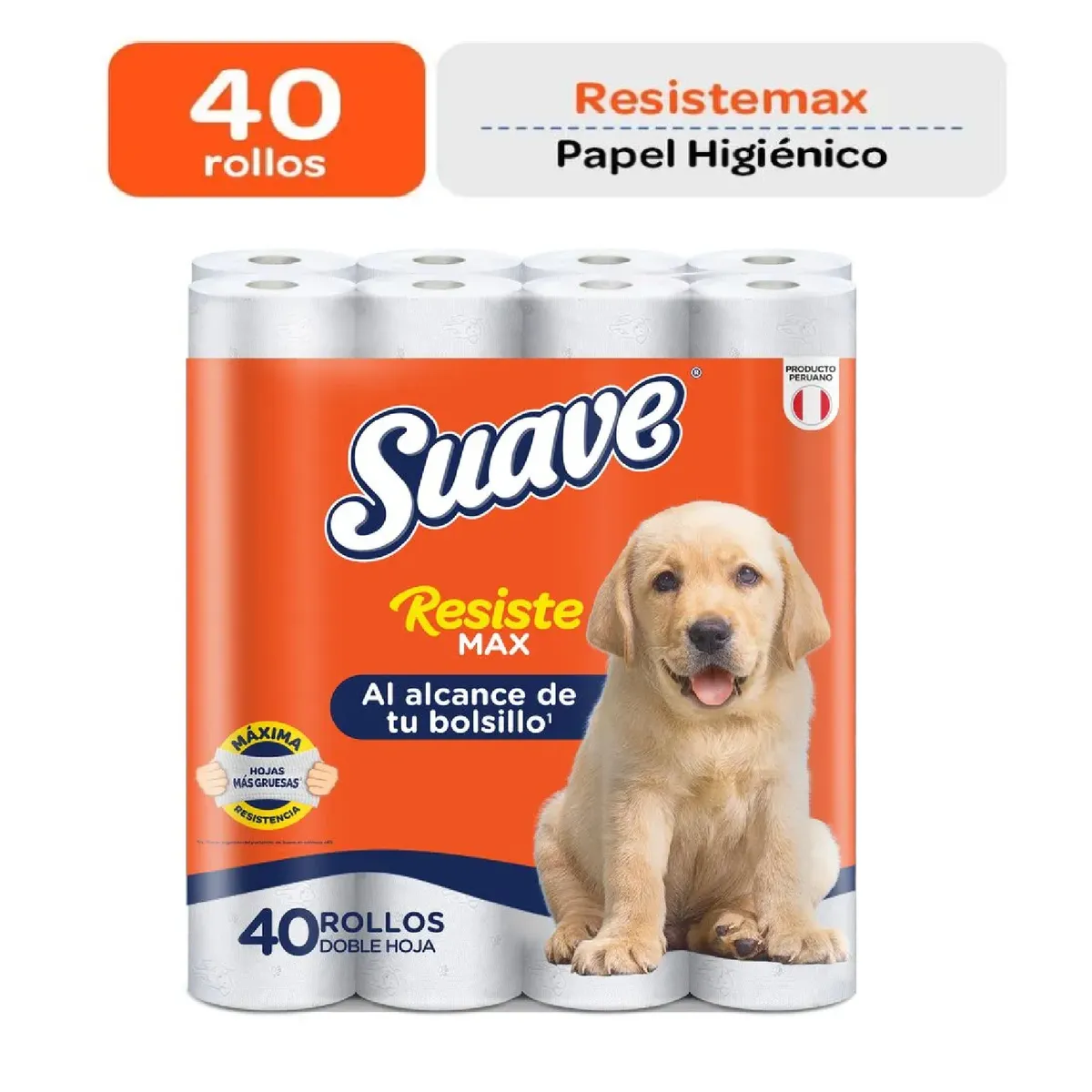 SUAVE - Papel Higiénico Suave Resistemax Doble Hoja x40
