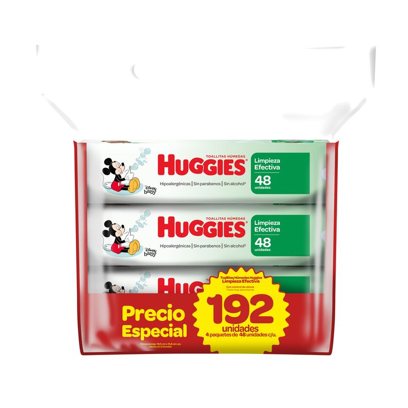HUGGIES - HUGGIES LIMPIEZA EFECTIVA X192