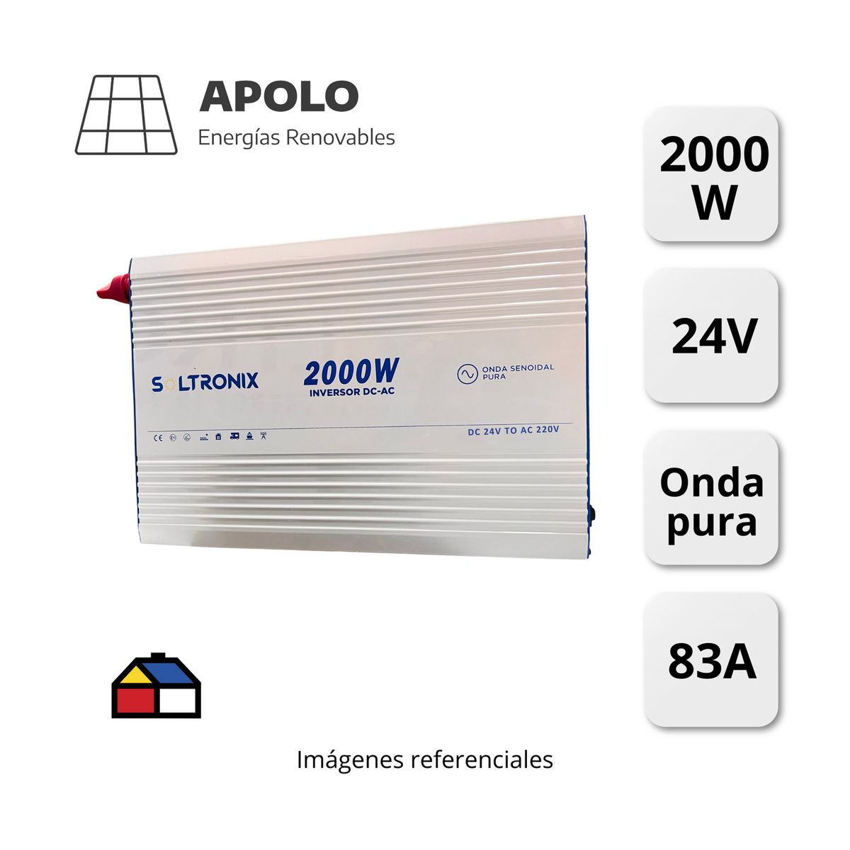 APOLLO - Inversor Soltronix 2000W 24V Onda Pura Apolo