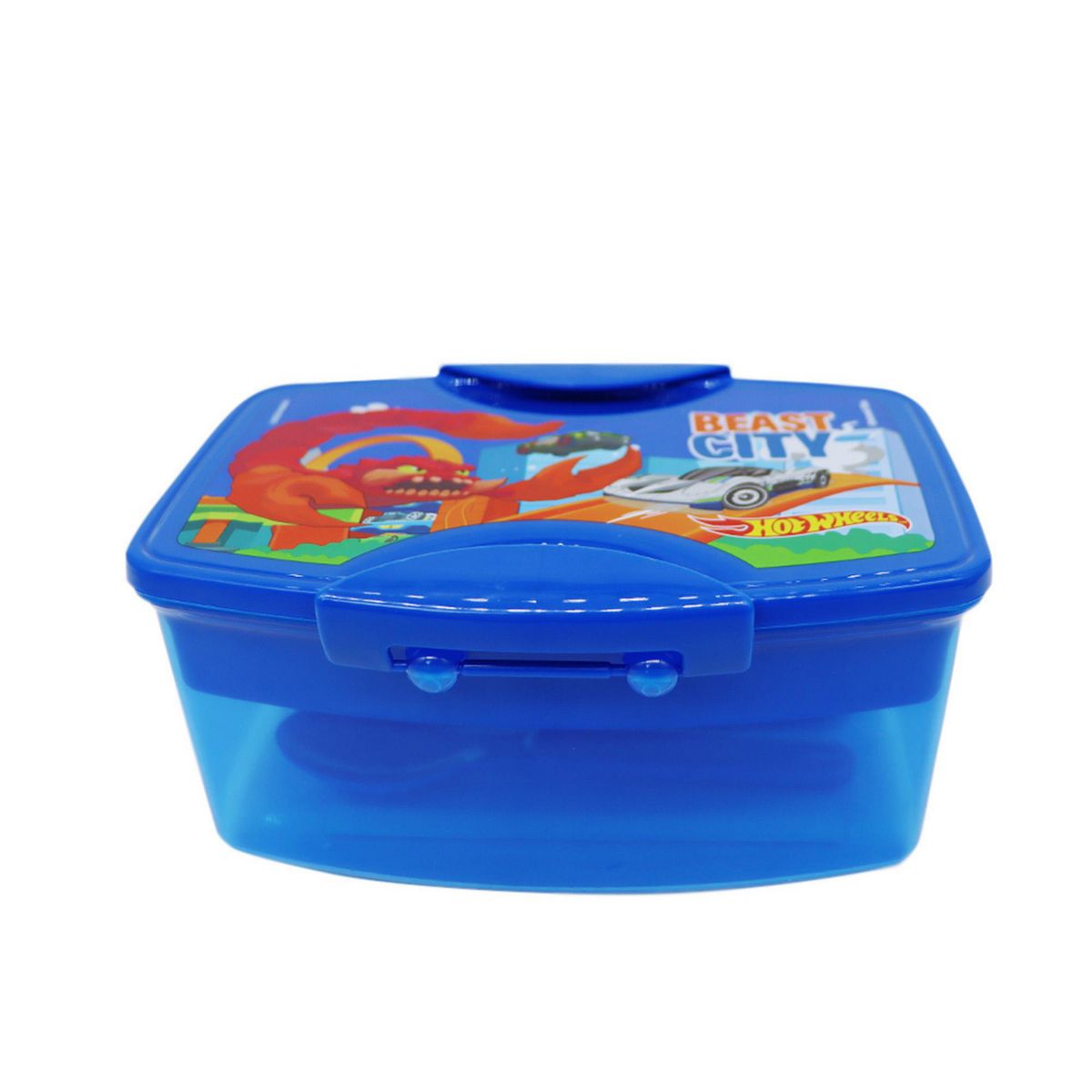 HOT WHEELS - Táper con Cubiertos Hot Wheels 1100ml