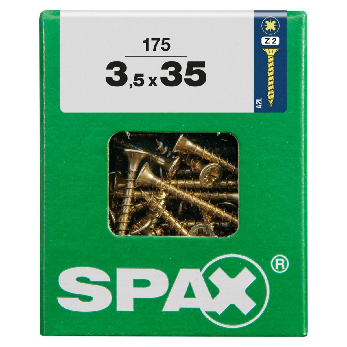 SPAX - Tirafón Cabeza Plana Bicro Yellox 3,5x35 L 175 pzs