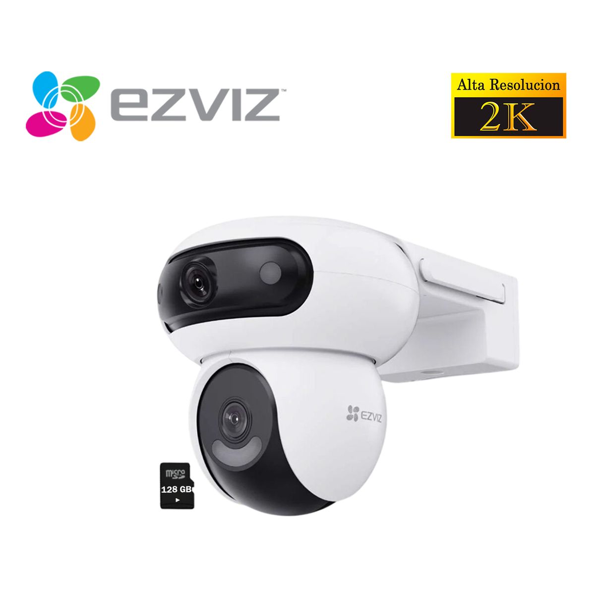 EZVIZ - Ezviz Cámara H90 Dual 4MP + 4MP Binocular WiFi Gira 360 Exterior 128GB