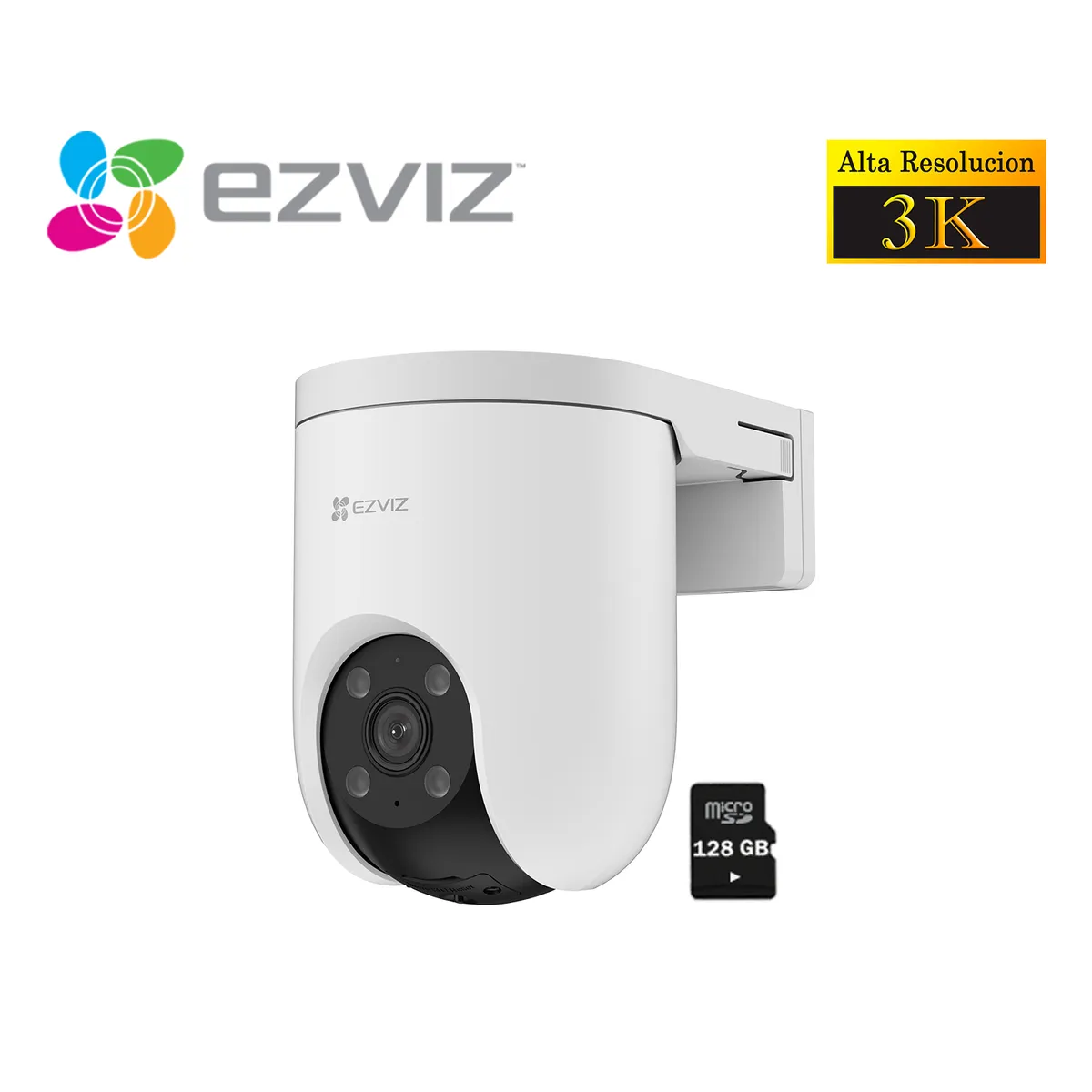 Ezviz - Ezviz Cámara Seguridad Wifi H8C PRO 5MP 360 Smart + Micro SD 128GB