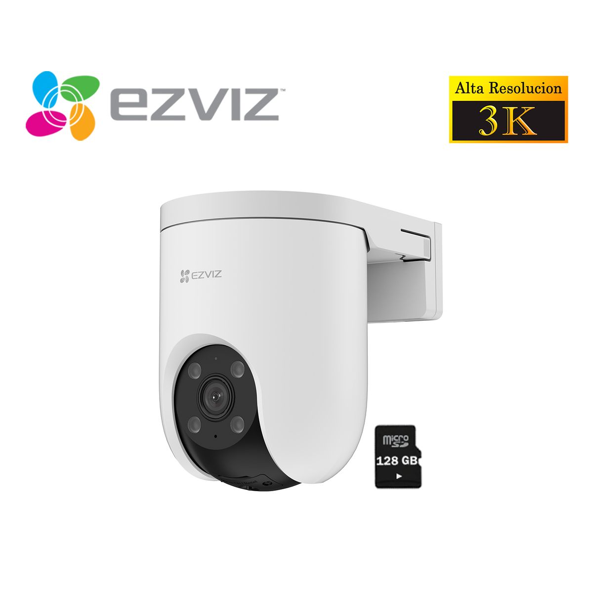 Ezviz - Ezviz Cámara Seguridad Wifi H8C PRO 5MP 360 Smart + Micro SD 128GB