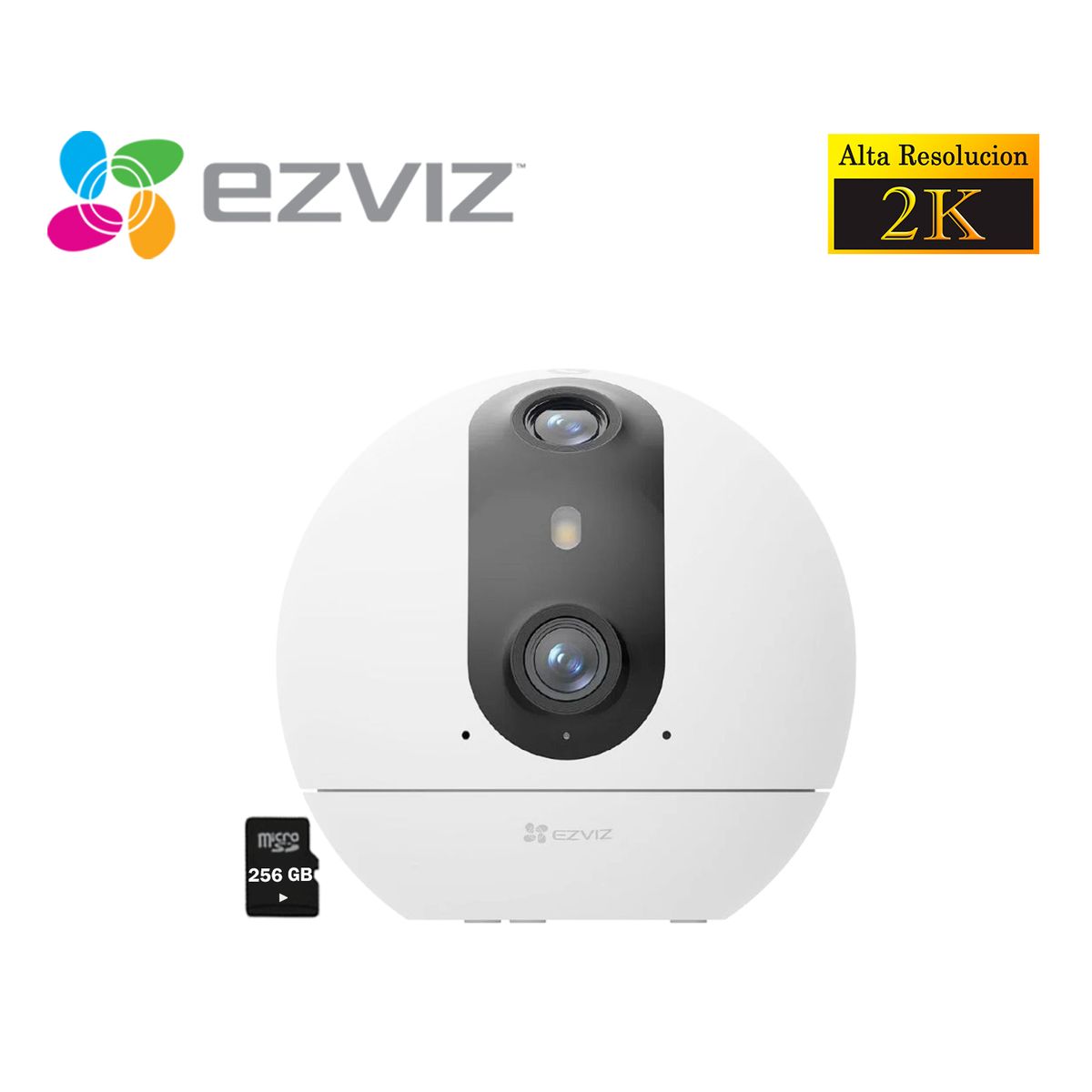 EZVIZ - Ezviz Cámara C60P Dual Mix 2K Interior Vista Amplia Noche Color 256GB