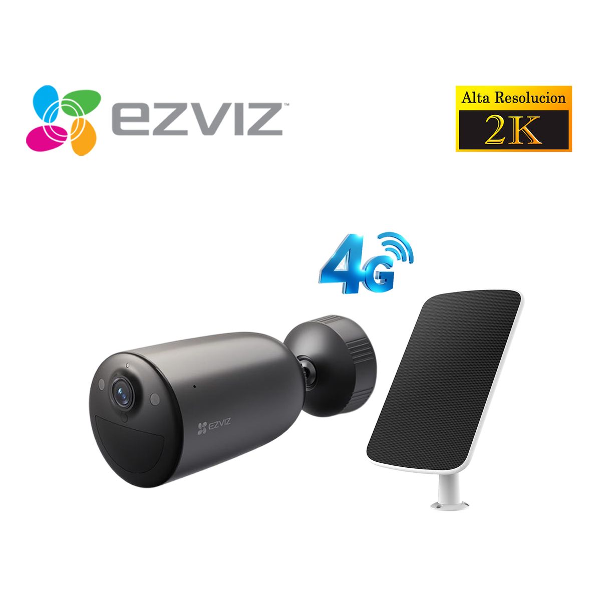 EZVIZ - Ezviz Cámara EB3 4G 2k Exterior Inalambrica con Batería + Panel Solar
