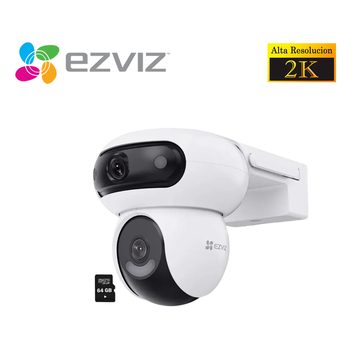EZVIZ - Ezviz Cámara H90 Dual 4MP + 4MP Binocular WiFi Gira 360 Exterior 64GB