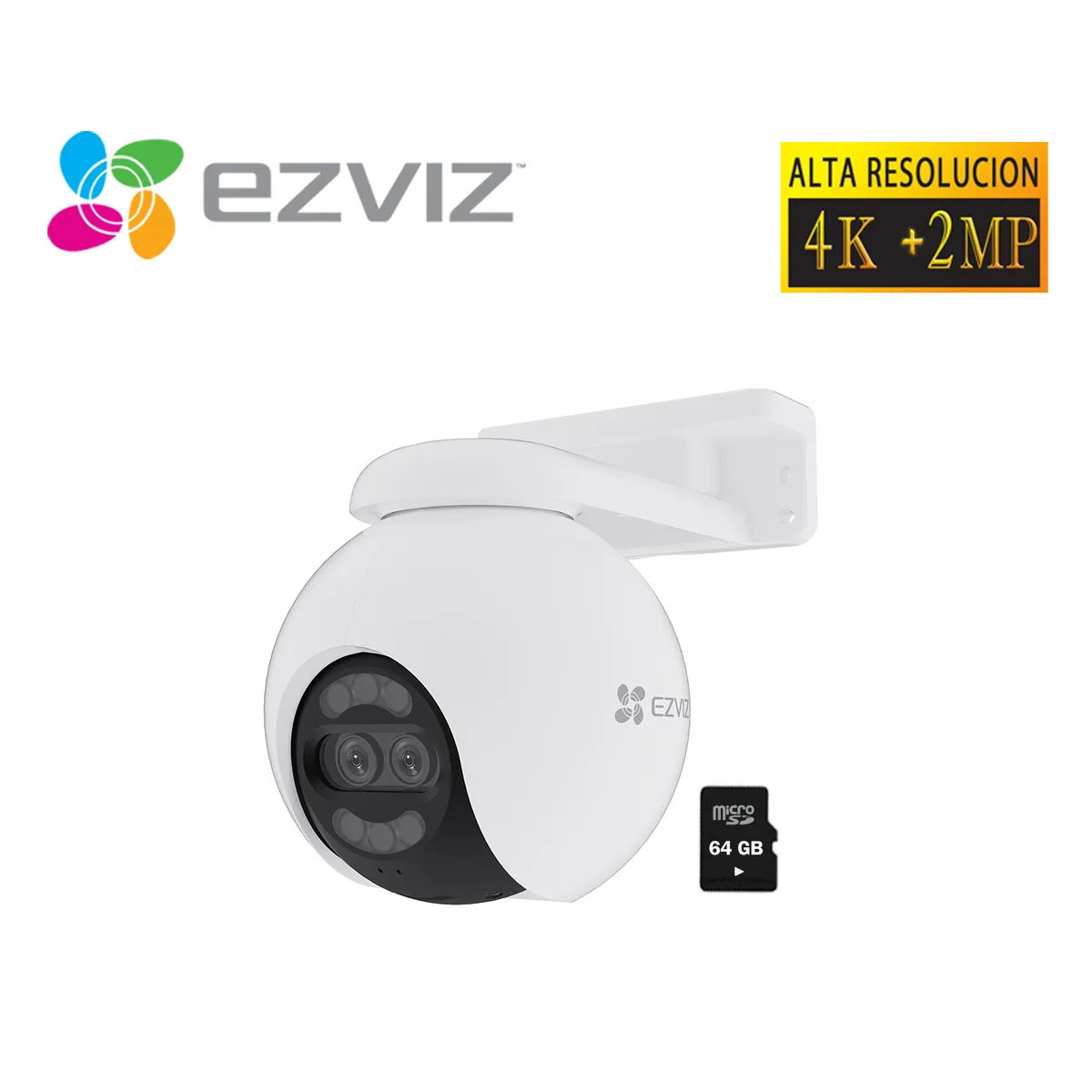 EZVIZ - Ezviz Cámara Seguridad H80X Dual 4K + 2MP Lente Inteligente Sd 64GB