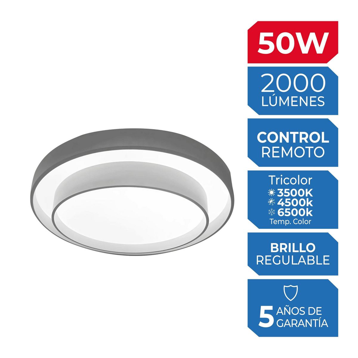 I LUMEN - Plafón con Control Madrid Negro