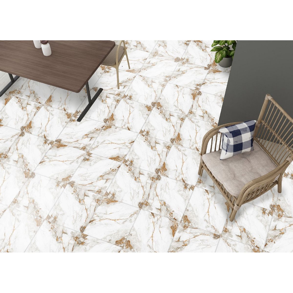 SAN LORENZO - Cerámica Beige 45x45cm Marmolado 2.29m2.