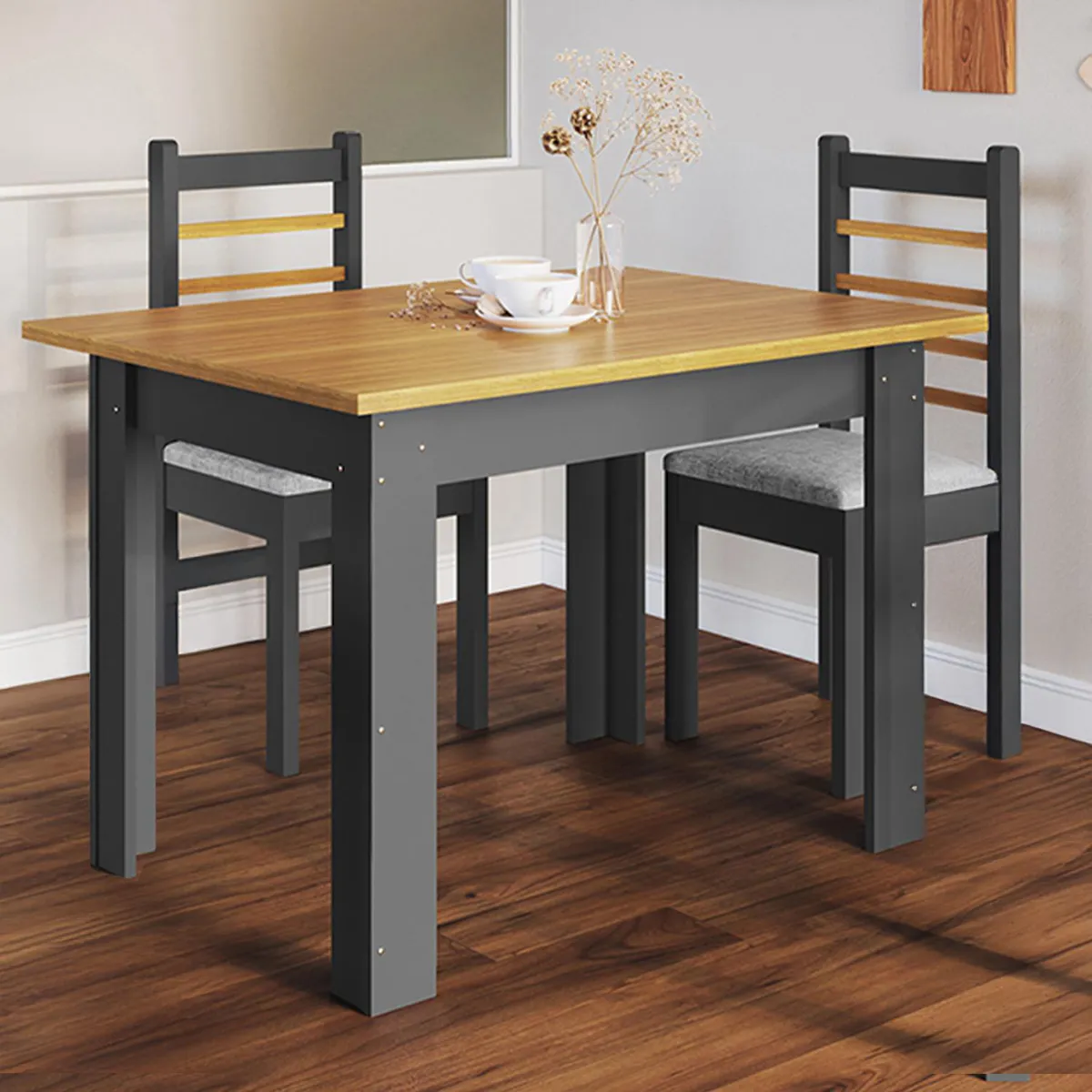 2020 HOME - Mesa de Comedor Rectangular 4 Sillas Laca