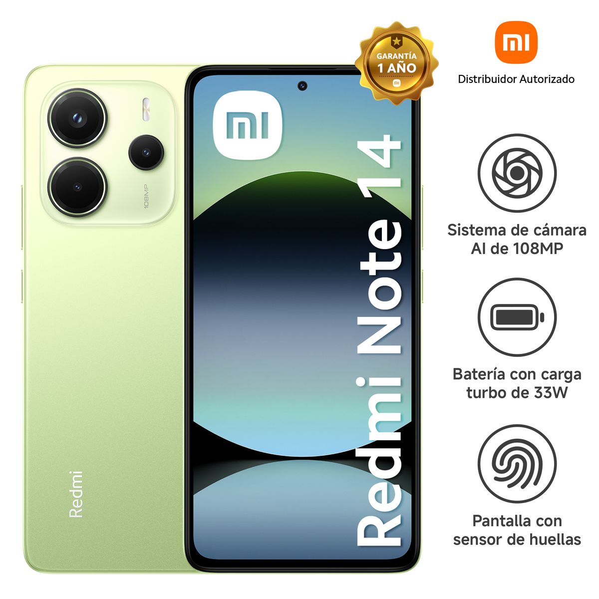 XIAOMI - Redmi Note 14 Lime Green 8GB 256GB