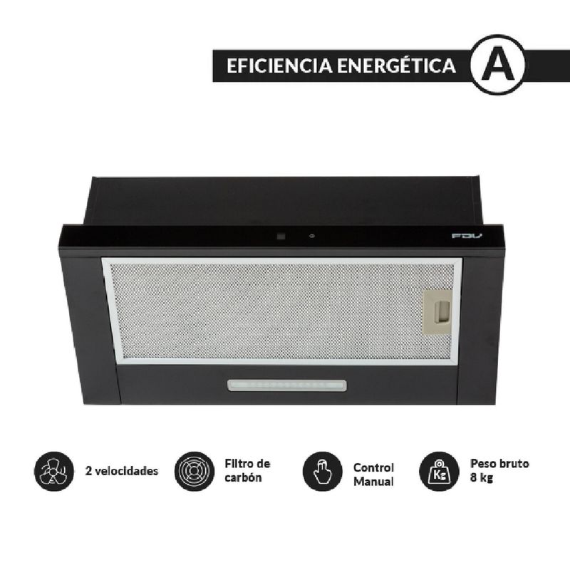 FDV - Campana Extractora Twin Black 60 Cm Fdv
