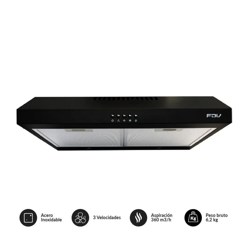 FDV - Campana Extractora Class Black 60 Cm Fdv