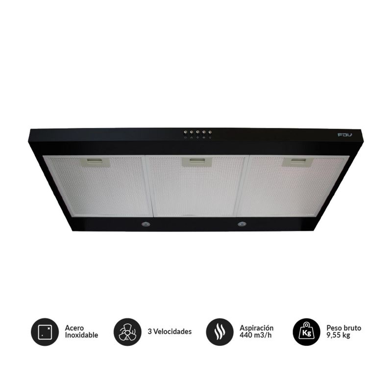 FDV - Campana Extractora Class Black 90 Cm Fdv