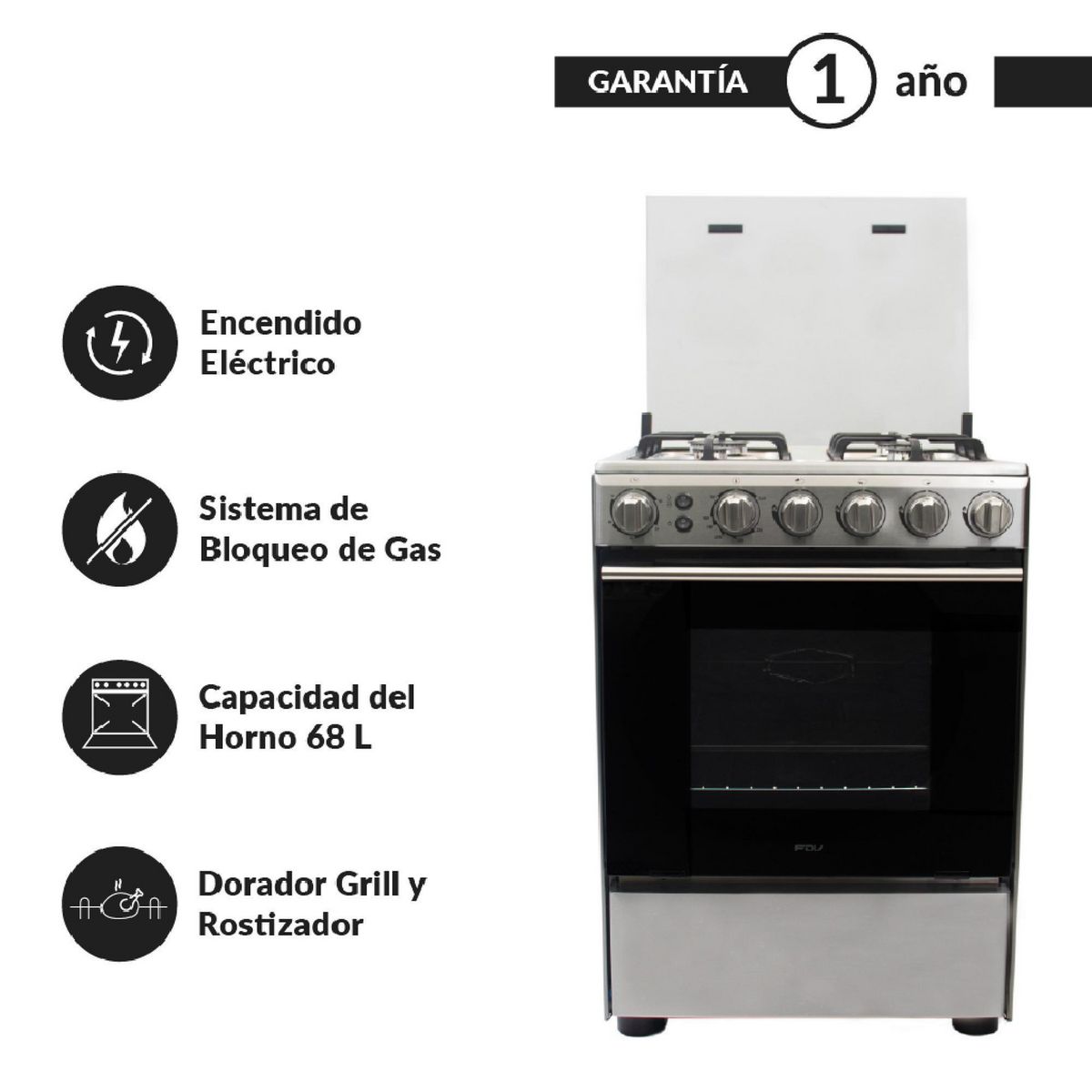 FDV - Cocina A Pie Expert 60 Cm A Gas Glp (Balón De Gas) Fdv